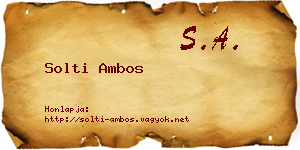 Solti Ambos névjegykártya